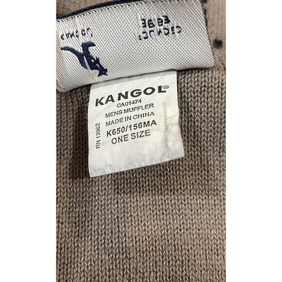 Kangol Black Gray Plaid Men's Muffler Winter Weight Cotton Blend 11" x 56" - Picture 8 of 8